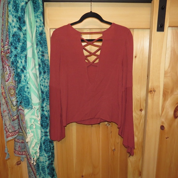 ⭐️ BOGO FREE! Bell Sleeve Top with Strappy Back - Picture 2 of 3